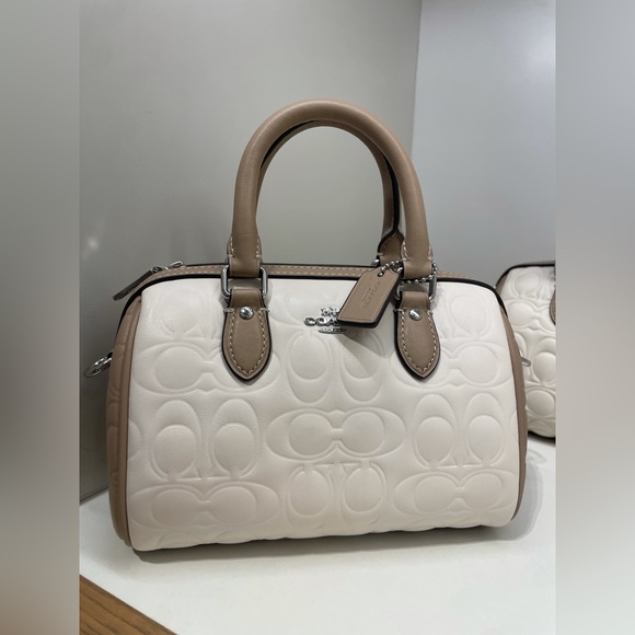 NWT！COACH MINI ROWAN CROSSBODY BAG IN BLOCKED SIGNATURE LEATHER（COACH CY744）